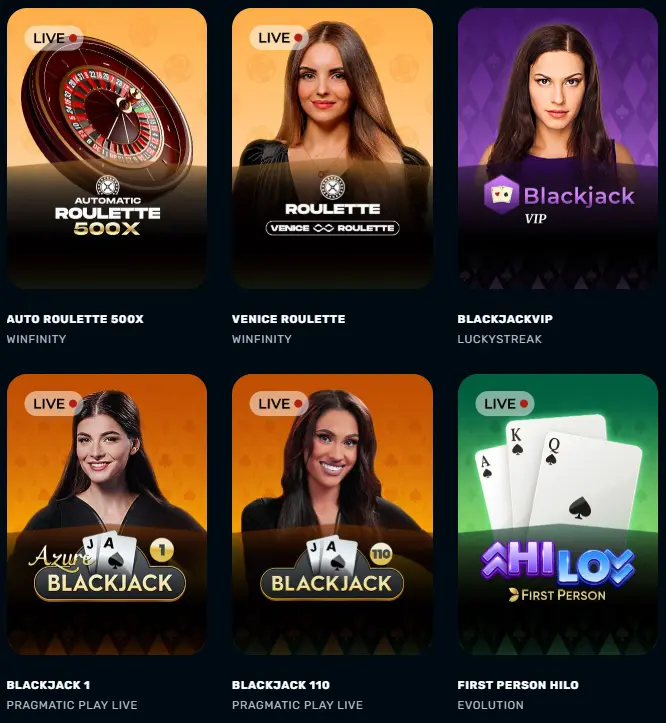 Online Games at RocketPlay Live Casino