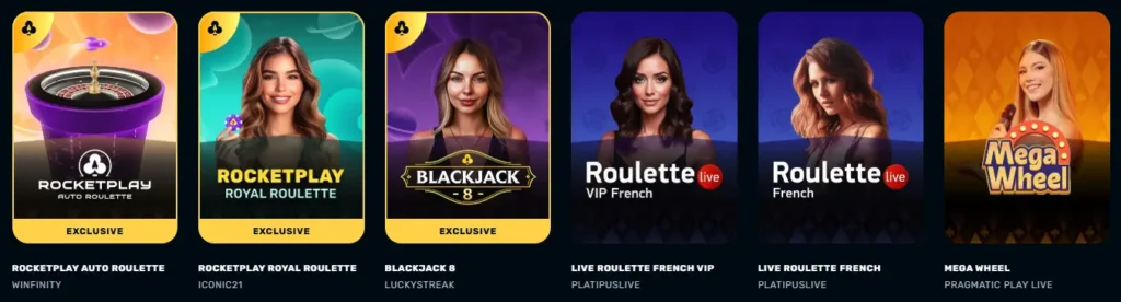 Table Games at Rocket Play